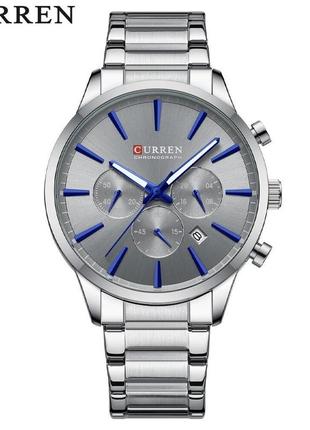 Классические мужские наручные часы curren 8435 silver-grey