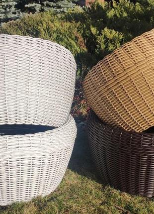 Дровница 60 л (корзина для дров) кашпо из искусственного ротанга