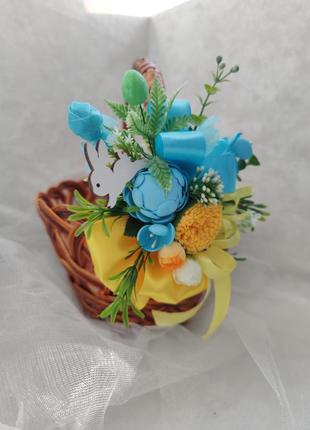 #пасхальный декор крупной корзины, декор весна2 фото
