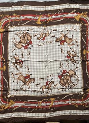 Шелковый платок с темой английской охоты2 фото