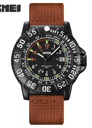 Спортивные мужские часы skmei 9281bn brown водостойкие наручные кварцевые