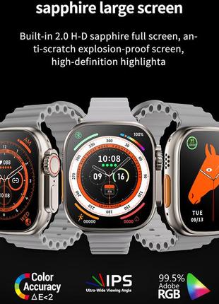 Розумні смартгодинники smart watch 8 ultra kd8-11. жіночі чоловічі сенсорні смарт-часи з тонометром4 фото