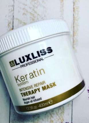 Маска з кератином luxliss keratin intensive repair mask 400мл