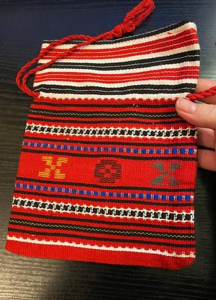 Текстильний мішечок, сумочка для дрібниць та прикрас у етно-стилі (бохо, хіппі) #18 фото