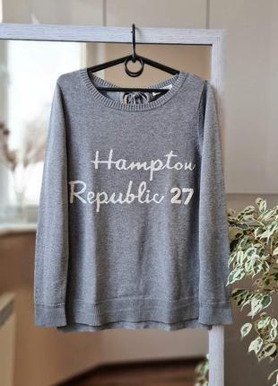 Натуральний оригінальний светр джемпер із написом hampton republic 🌺1 фото