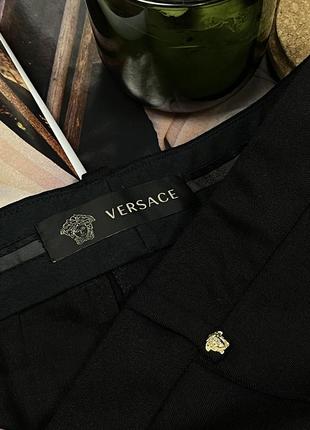 Оригинальные брюки versace medusa high-rise straight wool pants2 фото