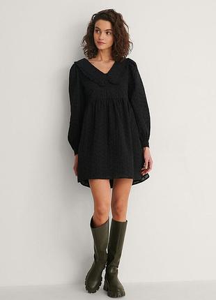 Чорне коротке плаття сукня вільного крою з довгим рукавом xxs, xs, 32, 34, 40, 42