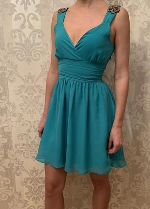 Изумрудное платье pull&bear