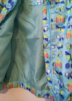 Фирменная ветровка демисезонная весенняя куртка курточка с бабочками marks &amp; spencer 3-4 года 1043 фото