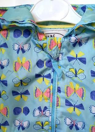 Фирменная ветровка демисезонная весенняя куртка курточка с бабочками marks &amp; spencer 3-4 года 1045 фото