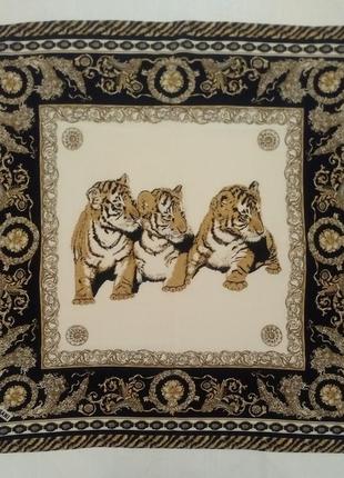 1+1=3 хустина з тиграми cassani крепдешинова розкішна роуль підписна1 фото