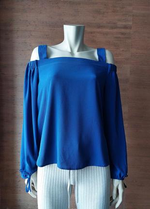 ❤️🌟💙 изысканная синяя блузка с голыми плечами