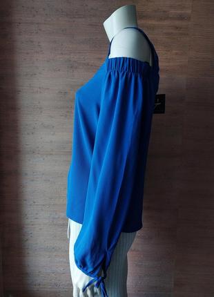 ❤️🌟💙 изысканная синяя блузка с голыми плечами2 фото