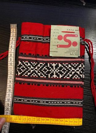 Текстильний мішечок, сумочка для дрібниць та прикрас у етно-стилі (бохо, хіппі) #2 (трохи темніша)6 фото