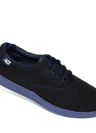 Чорні кеди на синій підошві