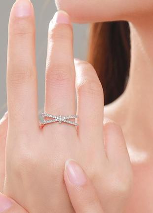 Кольцо 925 "узел любви" (бантик) с фианитами pavé | символ объединения | изящный подарок