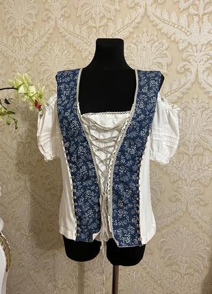 Вінтажна блуза футболка з відкритими плечами