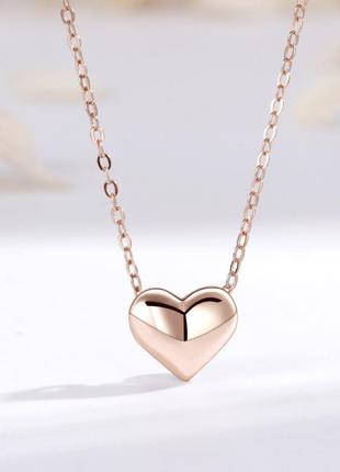 Серебрянное колье сердце