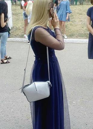 Синее вечернее платье 2