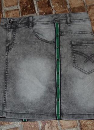Стильная юбка джинсовая девочке 13 - 14 лет de zine