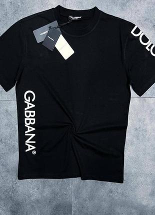 Брендовая мужская футболка / качественная футболка dolce gabbana в черном цвете на лето