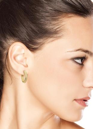 Золотые серьги кольца с бриллиантами 2,30 карат. желтое золото