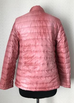 Демісезонна куртка — поперечка красивого лососевого кольору від laura torelli, розмір 40, укр 46-48-503 фото