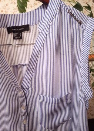 Легка блузка з короткими рукавами в смужку розмір м2 фото
