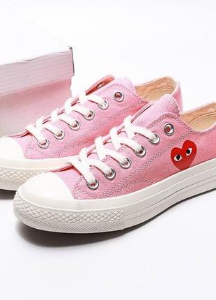 Жіночі розовые кеди converse x comme des garcons 🆕 конверс