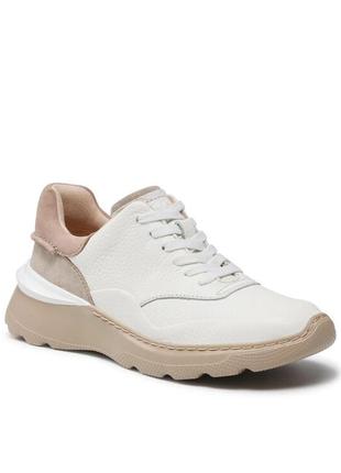 Шкіряні кросівки clarks sprintlitelace white1 фото