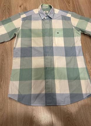 Мужская рубашка в клетку на короткий рукав
