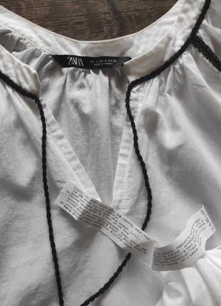 Zara хлопковая блуза с вышивкой s9 фото