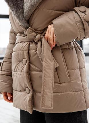 Зимняя куртка к-199н капучино5 фото