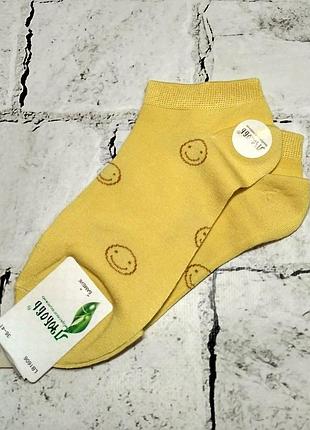 Носки женские короткие хлопковые желтые