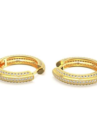 Золотые серьги кольца с бриллиантами 2,30 карат. красное золото2 фото