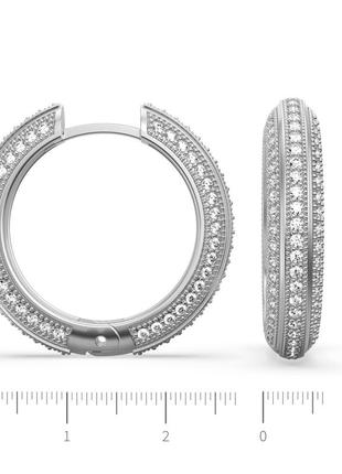 Золоті сережки кільця з діамантами 2,30 карат. біле золото3 фото