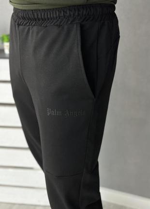 Чоловічий костюм демісезонний палм енджелс / спортивний комплект худі хакі + футболка чорна + штани palm angels6 фото