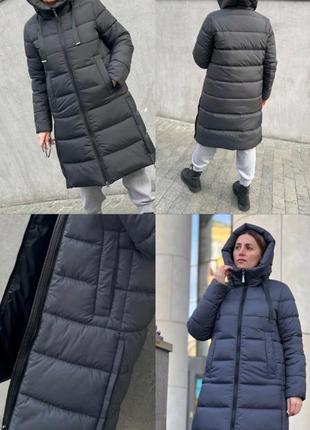 Стильный зимний пуховик батал, женское зимнее пальто большой размер8 фото