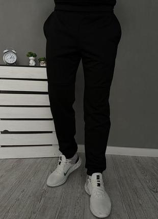 Демісезонний базовий спортивний костюм чорний худі + штани (двонитка) + футболка базова однотонна хакі +8 фото