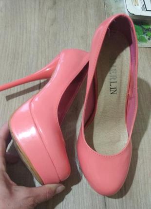 Секси туфли цвет розовый персик 38р на 23,5 см стопу2 фото