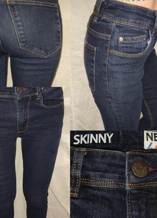 Оригінальні нові джинси next skinny slim на зріст 152-157 см сині