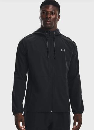 Under armour мужская черная ветровка ua stretch woven windbreaker