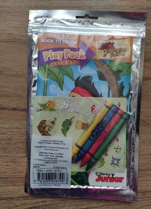 Детский творческий набор play pack пират джек стикеры, раскраска, карандаши, в упаковке disney
