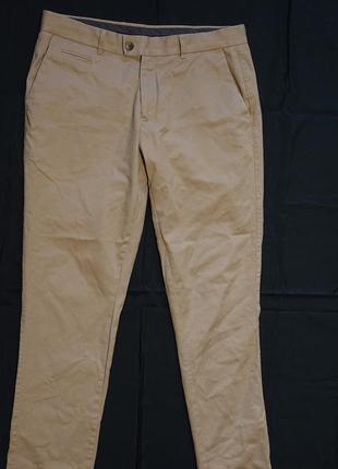 Отличные узкие фирменные брюки цвета охры steel & jelly англия 34 r.