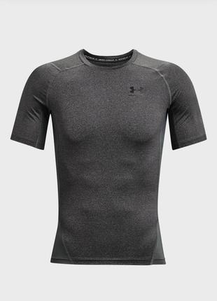 Under armour чоловіча сіра футболка компресія ua hg armour comp5 фото