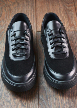 Натуральні шкіряні кеди кросівки туфлі для чоловіків натуральные кожаные кроссовки кеды туфли  натур8 фото
