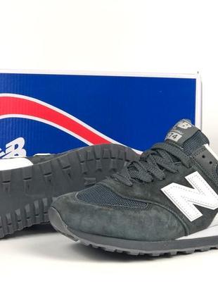 Класні жіночі кросівки new balance 574 grey white темно-сірі з білим5 фото