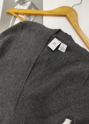 Кофта свитер шерсть серая с декольте6 фото