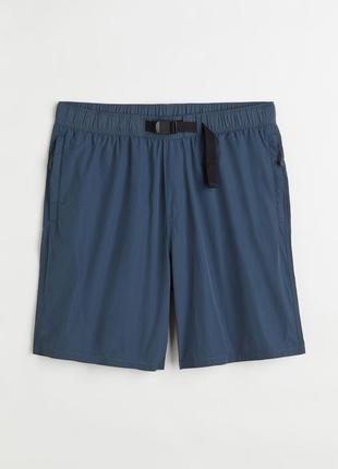 Шорты нейлоновые свободного кроя h&m 1051168003 s m l xl синий