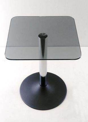 Скляний кавовий стіл commus solo 400 kv gray-black-chm605 фото